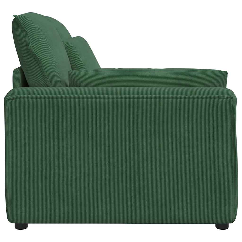vidaXL Modul modular de capăt pentru cotieră canapea cu perne verde închis 100 cm