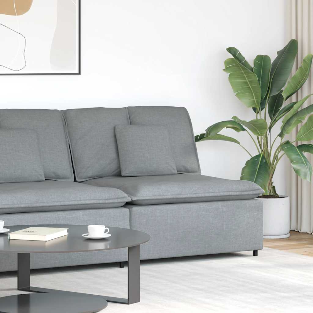 vidaXL Modul central canapea modulară cu perne, gri deschis, 100 cm vidaXL Modul central canapea modulară cu perne, gri deschis, 100 cm