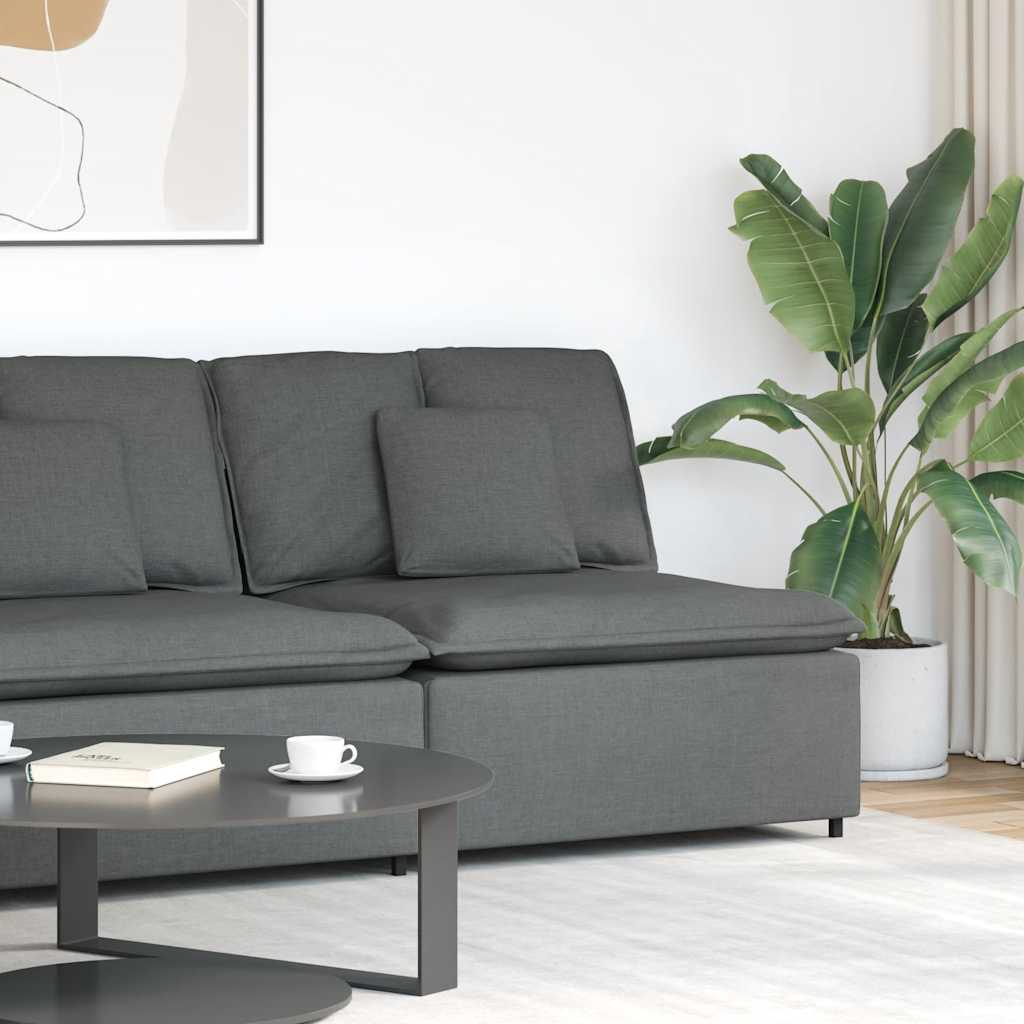 vidaXL Modul central canapea modulară cu perne gri închis 100 cm vidaXL Modul central canapea modulară cu perne gri închis 100 cm