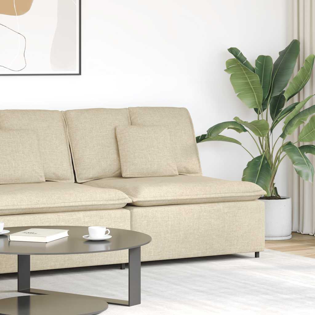 vidaXL Modul central canapea modulară cu perne, crem, 100 cm vidaXL Modul central canapea modulară cu perne, crem, 100 cm