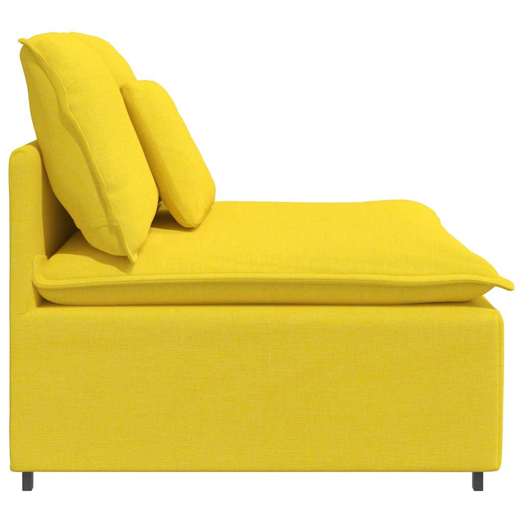 vidaXL Modul central canapea modulară cu perne, galben deschis, 100 cm vidaXL Modul central canapea modulară cu perne, galben deschis, 100 cm