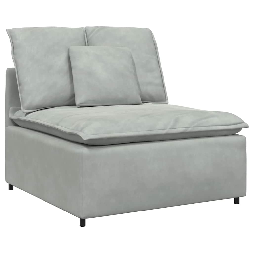 vidaXL Modul central canapea modulară cu perne, gri deschis, 100 cm vidaXL Modul central canapea modulară cu perne, gri deschis, 100 cm
