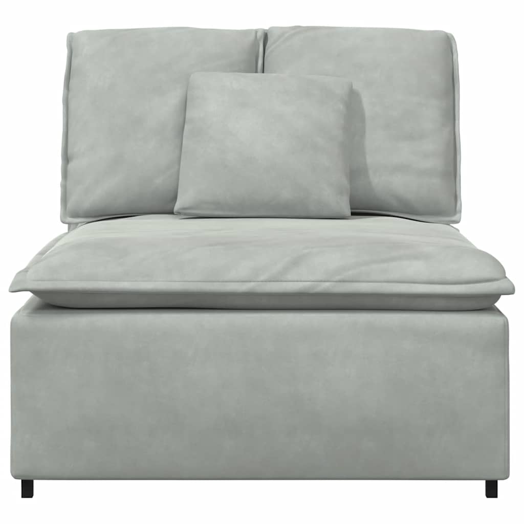vidaXL Modul central canapea modulară cu perne, gri deschis, 100 cm vidaXL Modul central canapea modulară cu perne, gri deschis, 100 cm