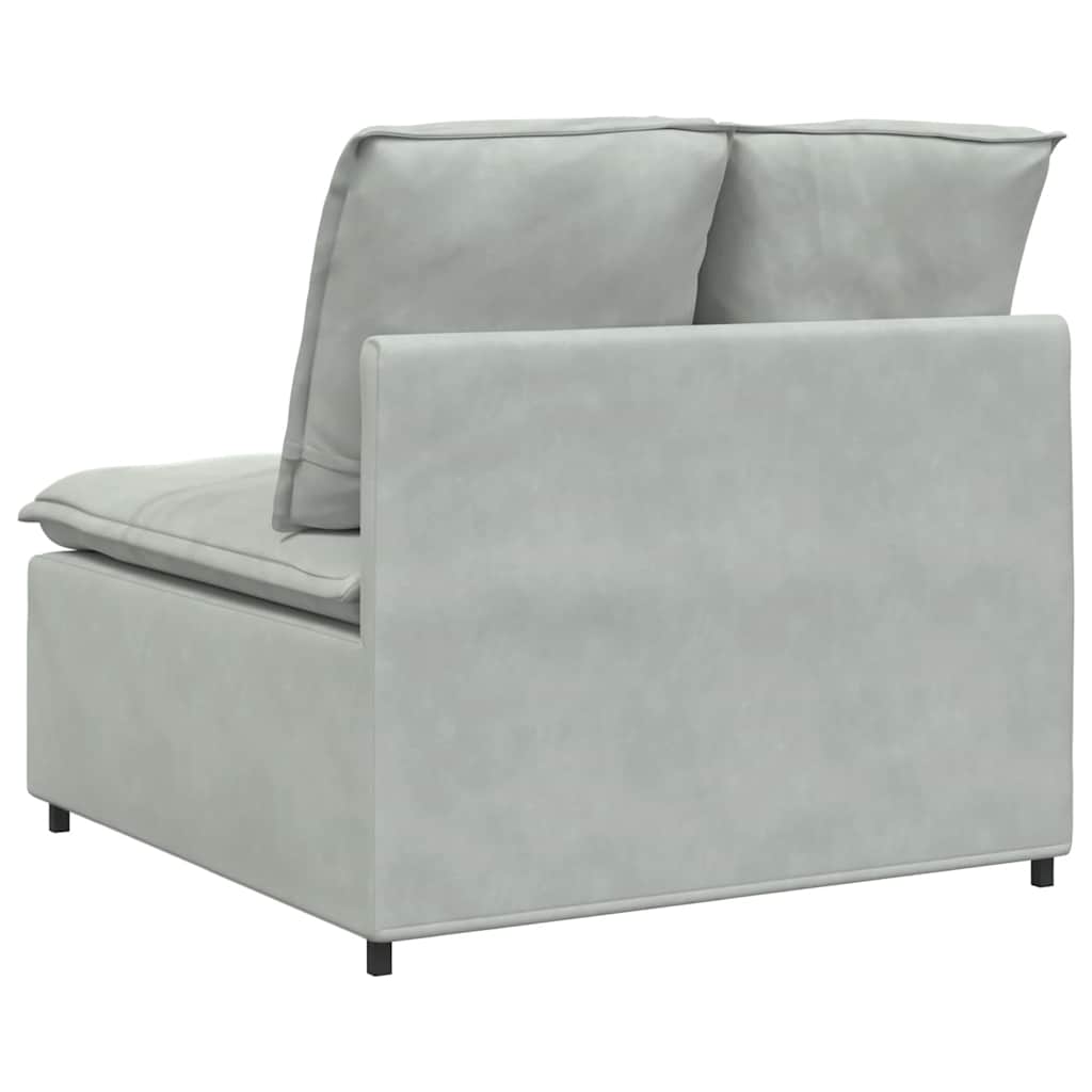 vidaXL Modul central canapea modulară cu perne, gri deschis, 100 cm vidaXL Modul central canapea modulară cu perne, gri deschis, 100 cm