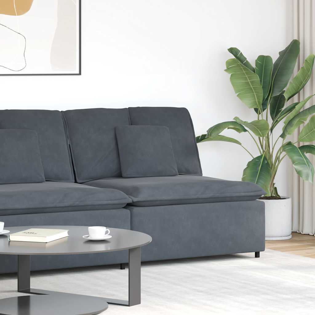 vidaXL Modul central canapea modulară cu perne gri închis 100 cm vidaXL Modul central canapea modulară cu perne gri închis 100 cm