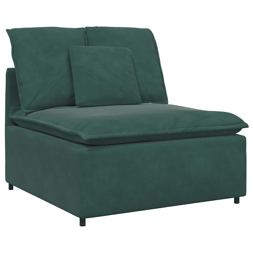 vidaXL Modul central canapea modulară cu perne, verde închis, 100 cm vidaXL Modul central canapea modulară cu perne, verde închis, 100 cm