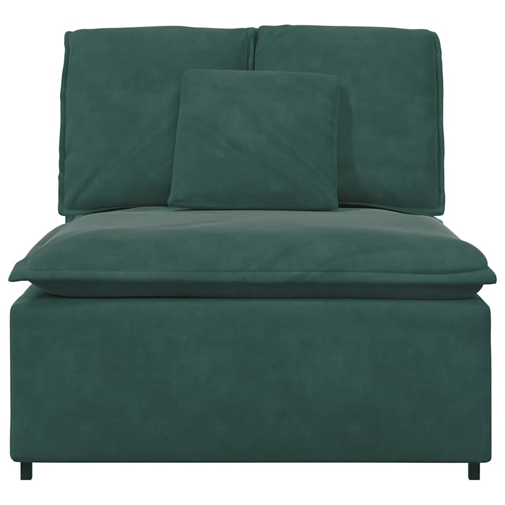 vidaXL Modul central canapea modulară cu perne, verde închis, 100 cm vidaXL Modul central canapea modulară cu perne, verde închis, 100 cm
