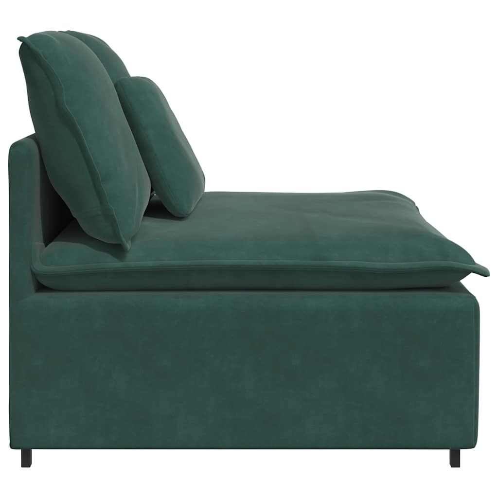 vidaXL Modul central canapea modulară cu perne, verde închis, 100 cm vidaXL Modul central canapea modulară cu perne, verde închis, 100 cm