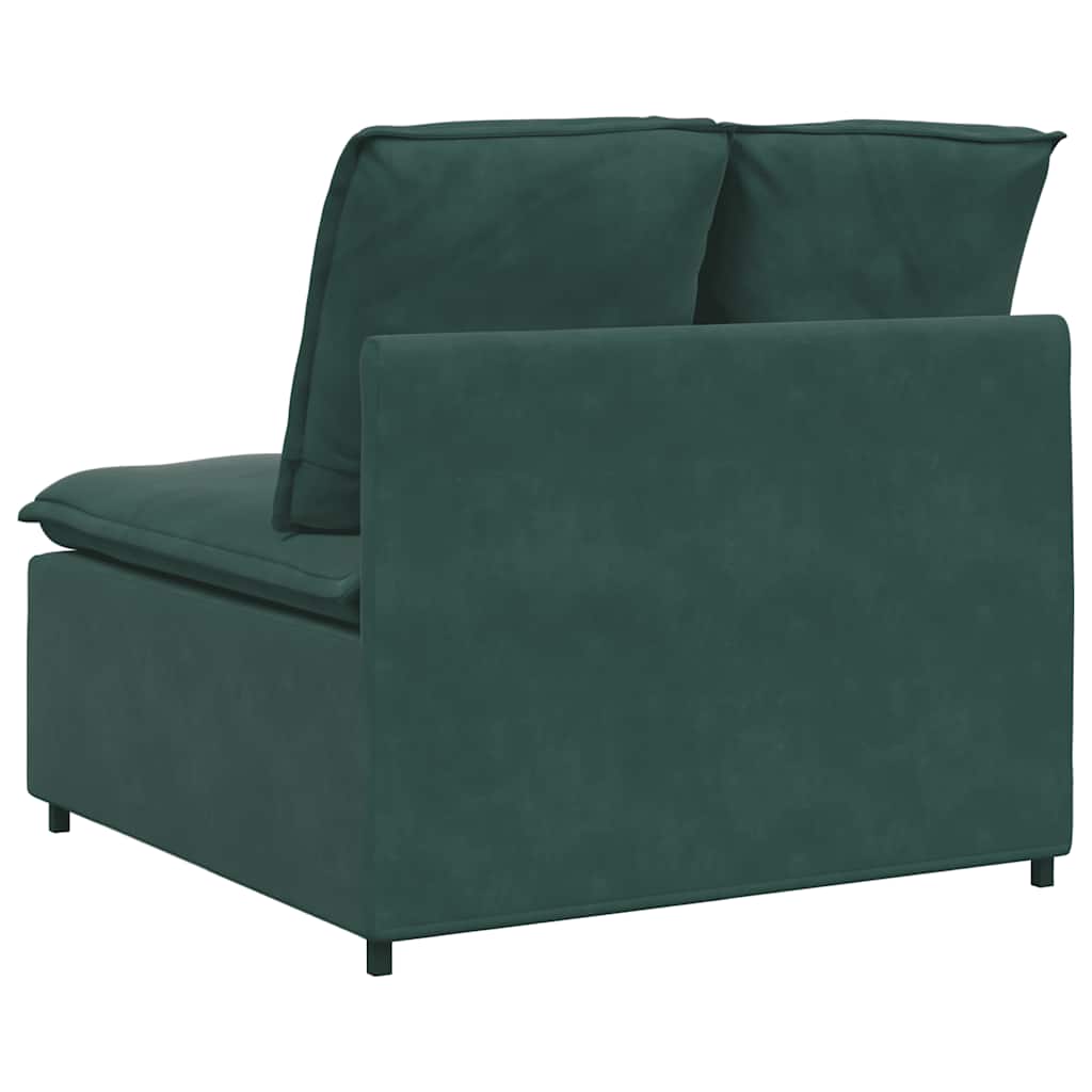 vidaXL Modul central canapea modulară cu perne, verde închis, 100 cm vidaXL Modul central canapea modulară cu perne, verde închis, 100 cm