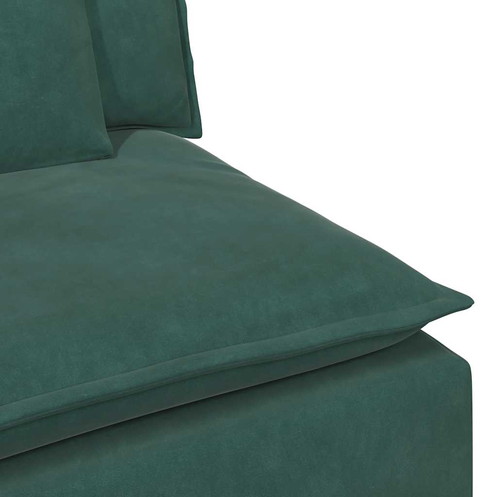 vidaXL Modul central canapea modulară cu perne, verde închis, 100 cm vidaXL Modul central canapea modulară cu perne, verde închis, 100 cm