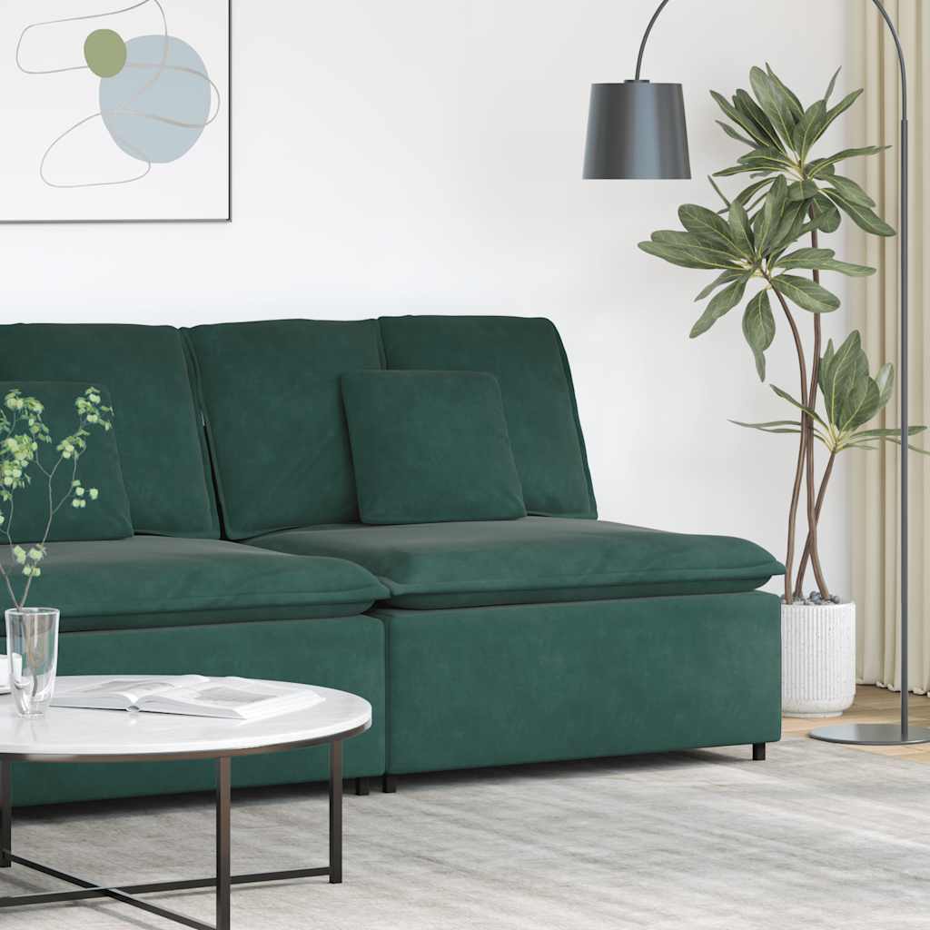 vidaXL Modul central canapea modulară cu perne, verde închis, 100 cm vidaXL Modul central canapea modulară cu perne, verde închis, 100 cm