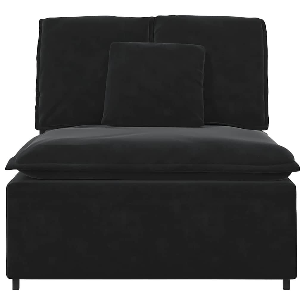 vidaXL Modul central de canapea modulară cu perne, negru, 100 cm vidaXL Modul central de canapea modulară cu perne, negru, 100 cm