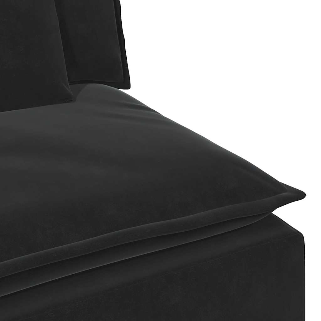 vidaXL Modul central de canapea modulară cu perne, negru, 100 cm vidaXL Modul central de canapea modulară cu perne, negru, 100 cm