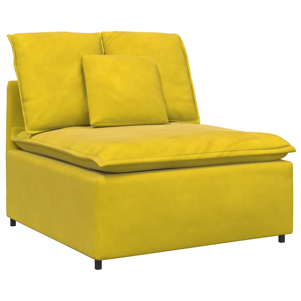 vidaXL Modul central canapea modulară cu perne, galben, 100 cm vidaXL Modul central canapea modulară cu perne, galben, 100 cm