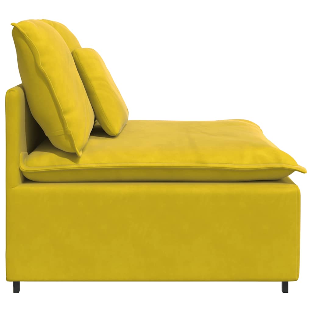 vidaXL Modul central canapea modulară cu perne, galben, 100 cm vidaXL Modul central canapea modulară cu perne, galben, 100 cm