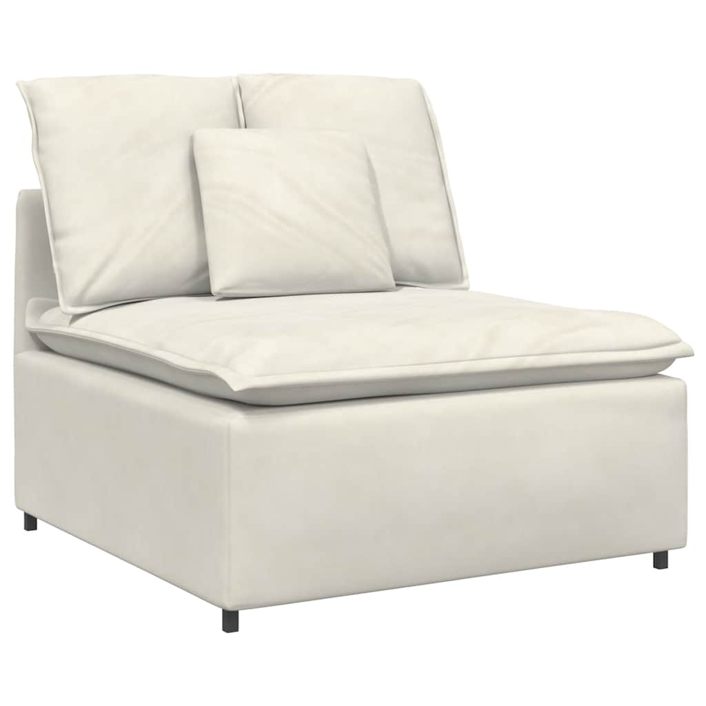 vidaXL Modul central canapea modulară cu perne, crem, 100 cm vidaXL Modul central canapea modulară cu perne, crem, 100 cm