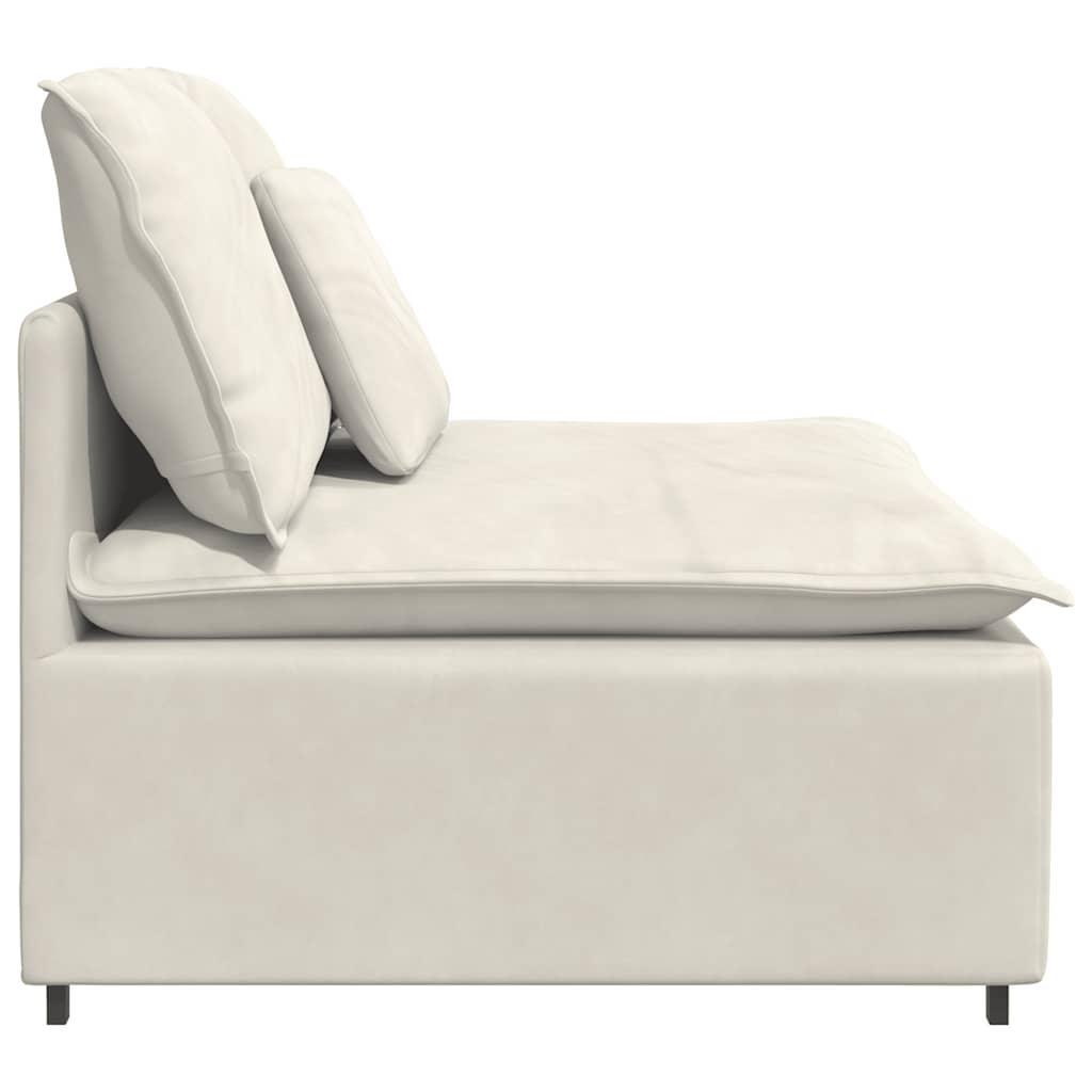 vidaXL Modul central canapea modulară cu perne, crem, 100 cm vidaXL Modul central canapea modulară cu perne, crem, 100 cm