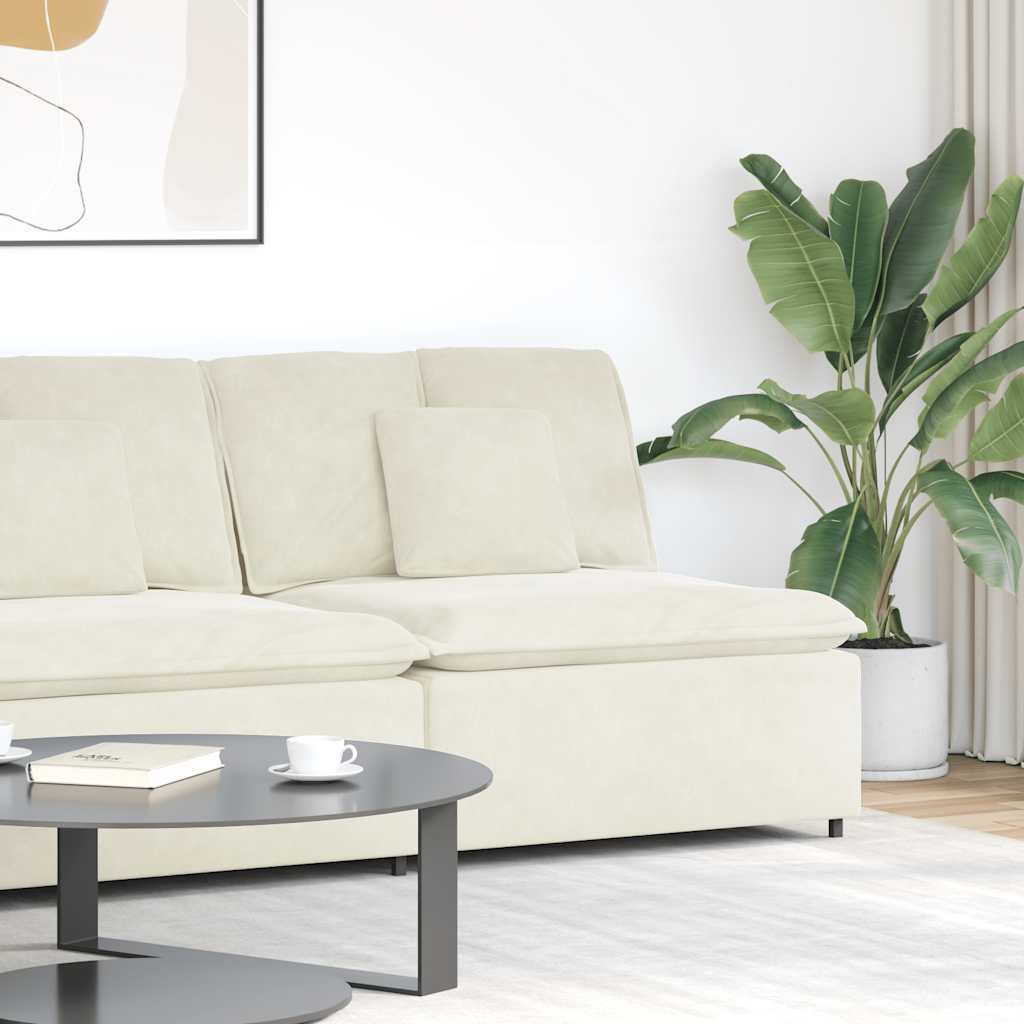 vidaXL Modul central canapea modulară cu perne, crem, 100 cm vidaXL Modul central canapea modulară cu perne, crem, 100 cm