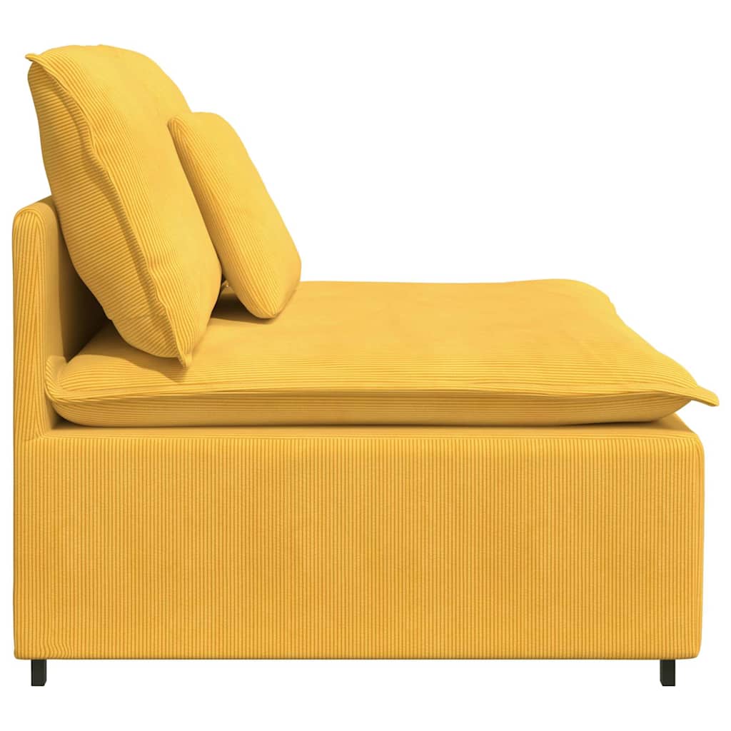 vidaXL Modul central canapea modulară cu perne, galben deschis, 100 cm vidaXL Modul central canapea modulară cu perne, galben deschis, 100 cm