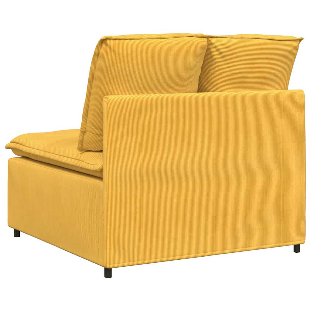 vidaXL Modul central canapea modulară cu perne, galben deschis, 100 cm vidaXL Modul central canapea modulară cu perne, galben deschis, 100 cm