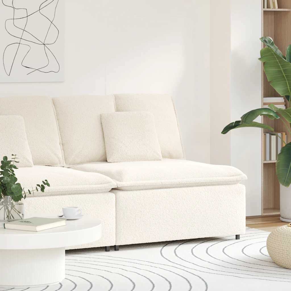 vidaXL Modul central canapea modulară cu perne, crem, 100 cm vidaXL Modul central canapea modulară cu perne, crem, 100 cm