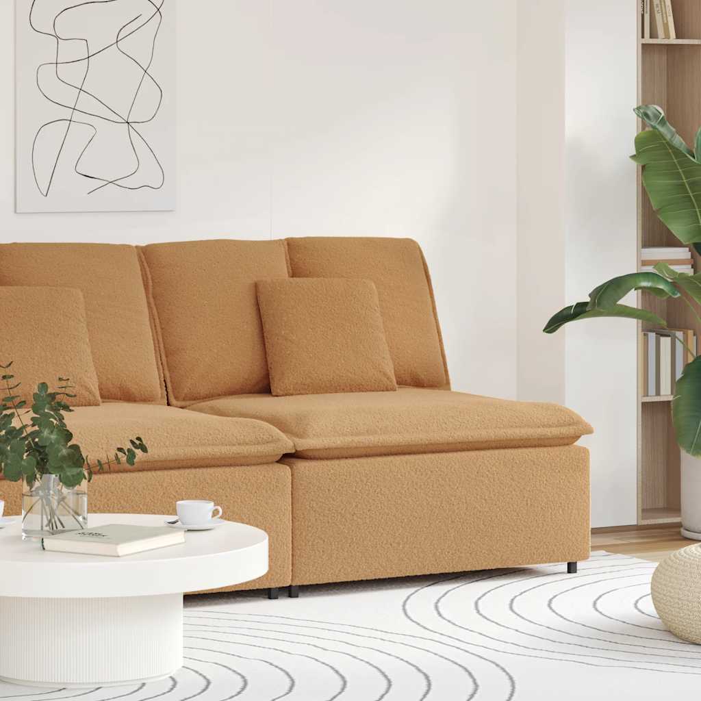 vidaXL Modul central canapea modulară cu perne, bej, 100 cm vidaXL Modul central canapea modulară cu perne, bej, 100 cm