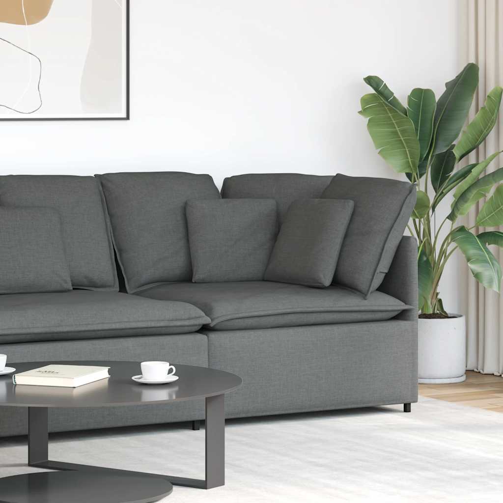 vidaXL Modul de colț pentru canapea modulară cu perne gri închis 100cm vidaXL Modul de colț pentru canapea modulară cu perne gri închis 100cm