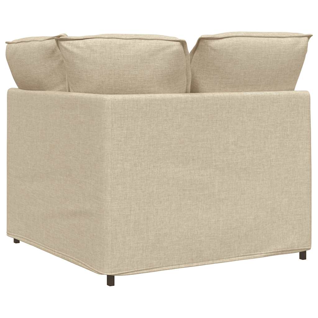vidaXL Modul de colț pentru canapea modulară cu perne, crem, 100 cm vidaXL Modul de colț pentru canapea modulară cu perne, crem, 100 cm