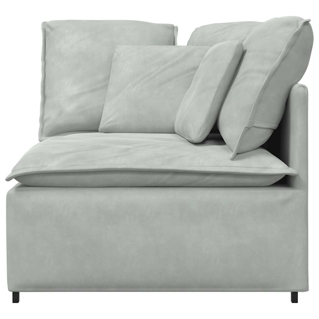 vidaXL Modul modular de colț pentru canapea cu perne gri deschis 100cm