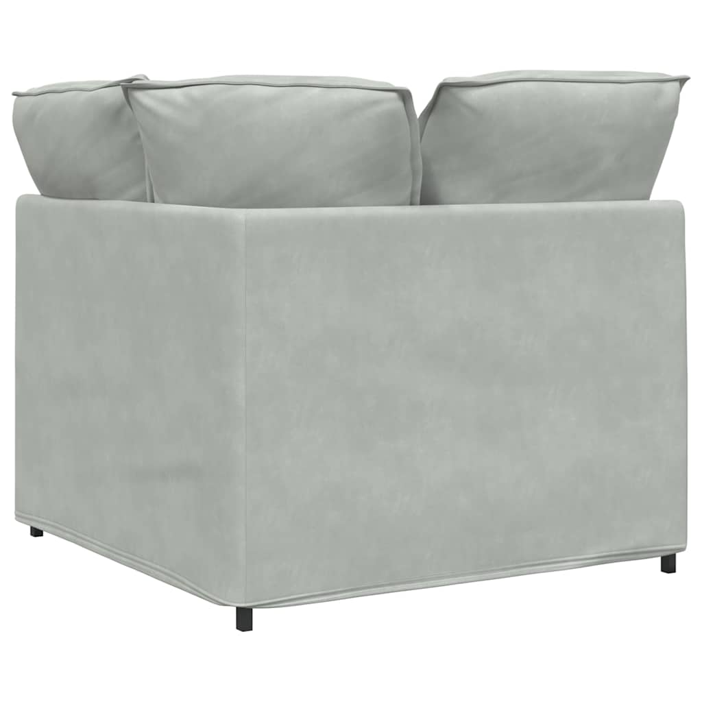 vidaXL Modul modular de colț pentru canapea cu perne gri deschis 100cm