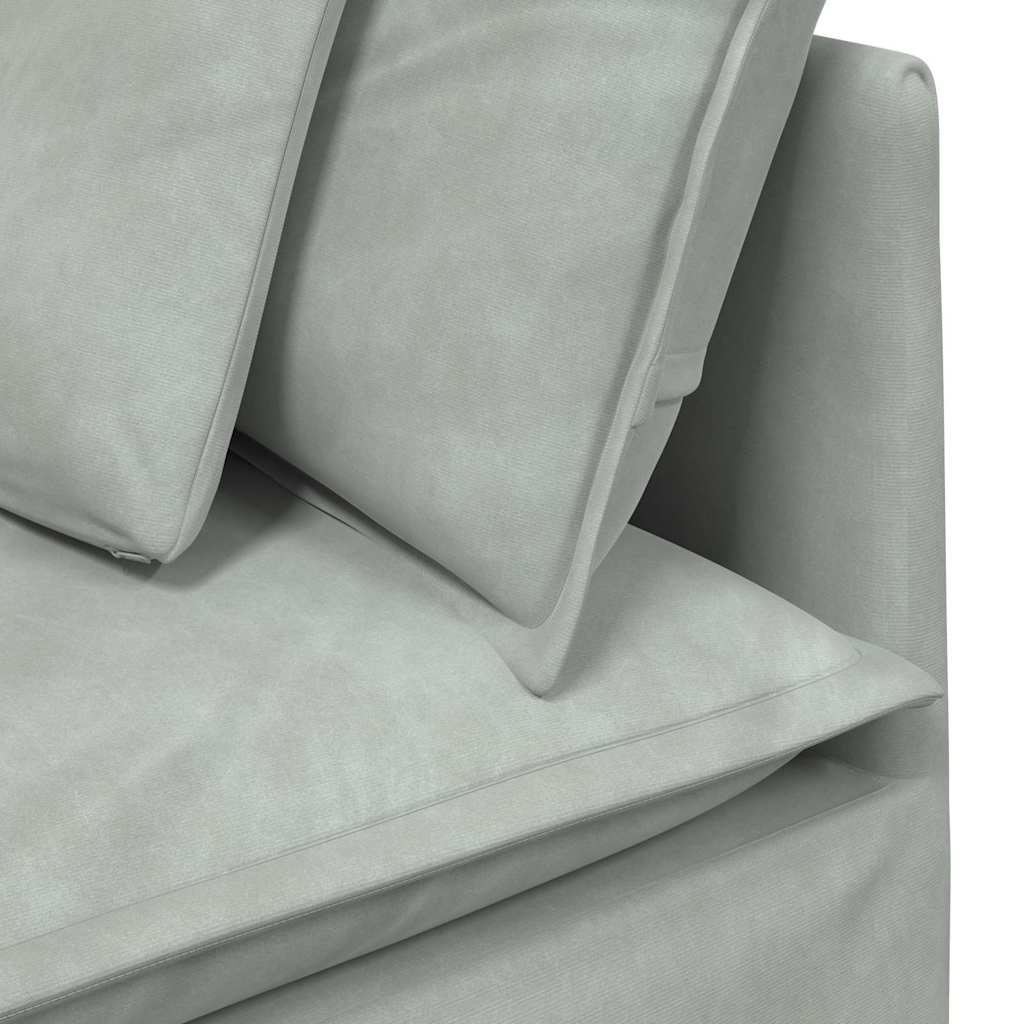 vidaXL Modul modular de colț pentru canapea cu perne gri deschis 100cm