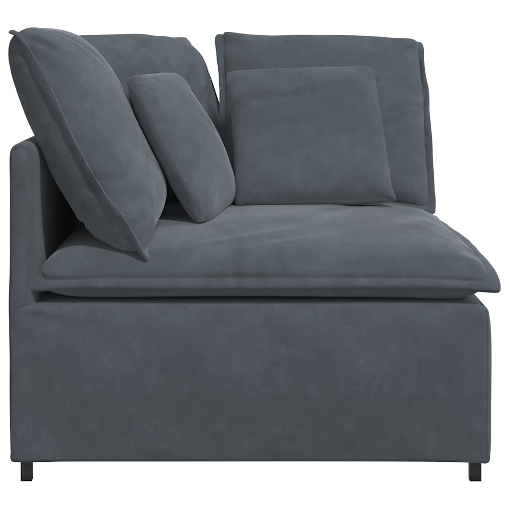 vidaXL Modul de colț pentru canapea modulară cu perne gri închis 100cm