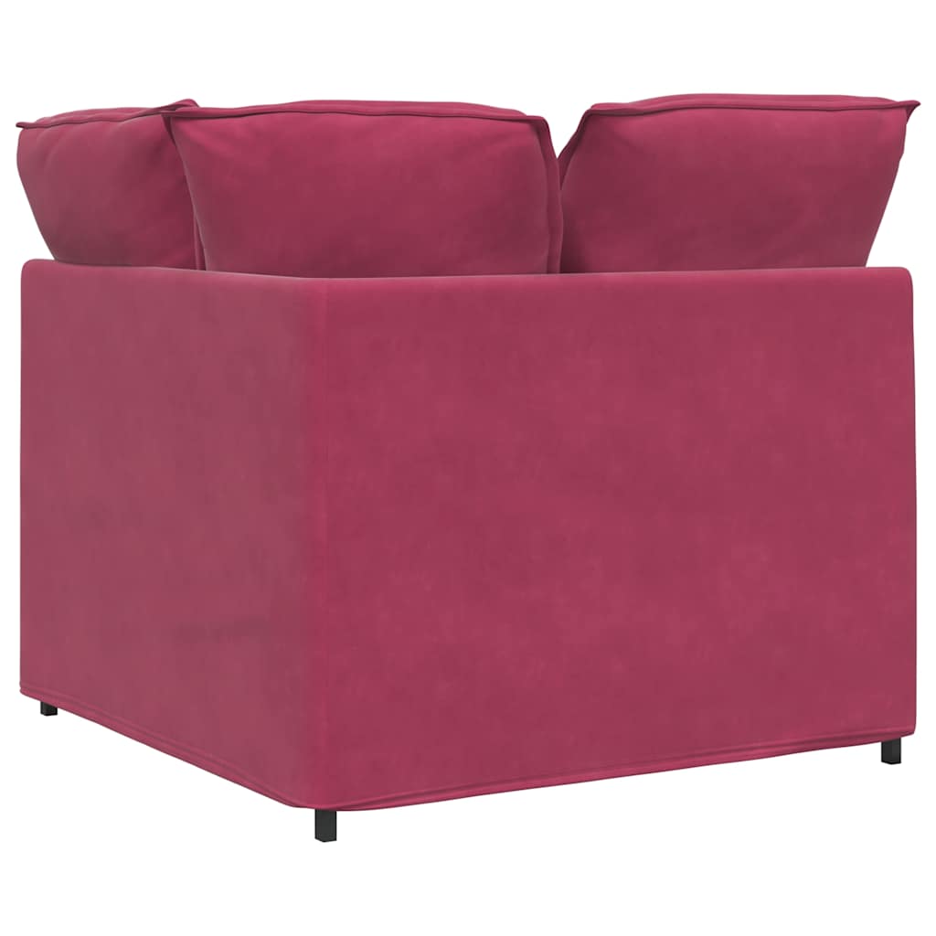 vidaXL Modul modular de colț pentru canapea cu perne, roșu vin, 100 cm