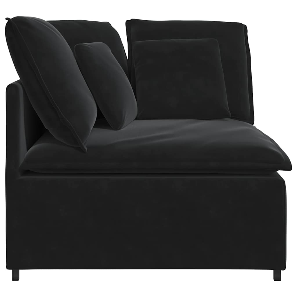 vidaXL Modul de colț pentru canapea modulară cu perne, negru, 100 cm vidaXL Modul de colț pentru canapea modulară cu perne, negru, 100 cm