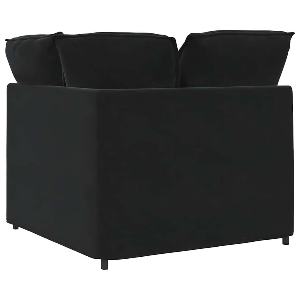 vidaXL Modul de colț pentru canapea modulară cu perne, negru, 100 cm vidaXL Modul de colț pentru canapea modulară cu perne, negru, 100 cm