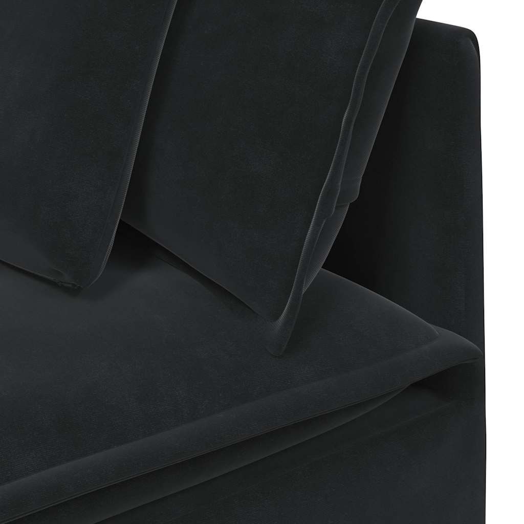vidaXL Modul de colț pentru canapea modulară cu perne, negru, 100 cm vidaXL Modul de colț pentru canapea modulară cu perne, negru, 100 cm