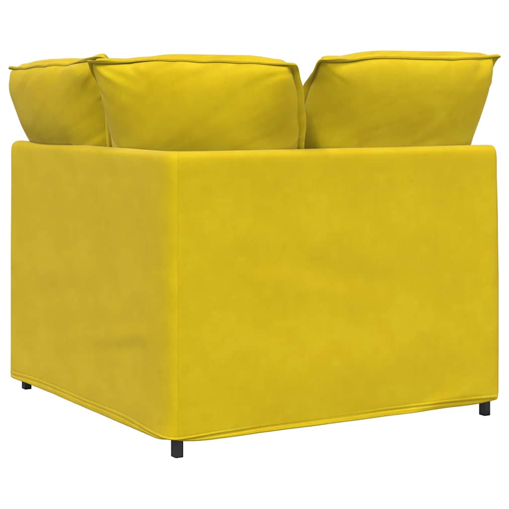 vidaXL Modul modular de colț pentru canapea cu perne, galben, 100 cm