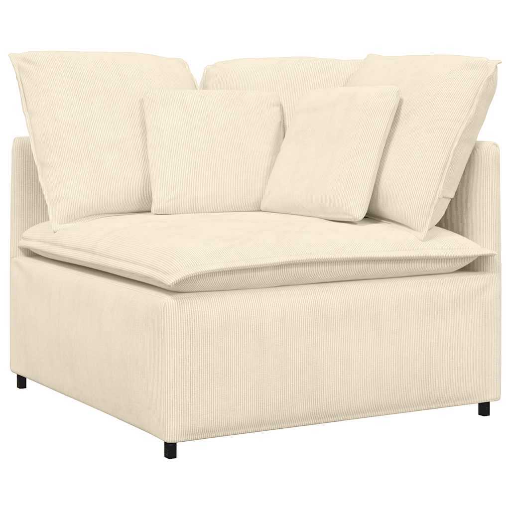 vidaXL Modul de colț pentru canapea modulară cu perne, crem, 100 cm vidaXL Modul de colț pentru canapea modulară cu perne, crem, 100 cm
