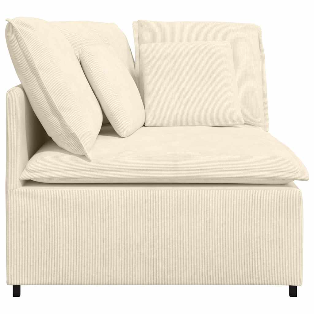 vidaXL Modul de colț pentru canapea modulară cu perne, crem, 100 cm vidaXL Modul de colț pentru canapea modulară cu perne, crem, 100 cm