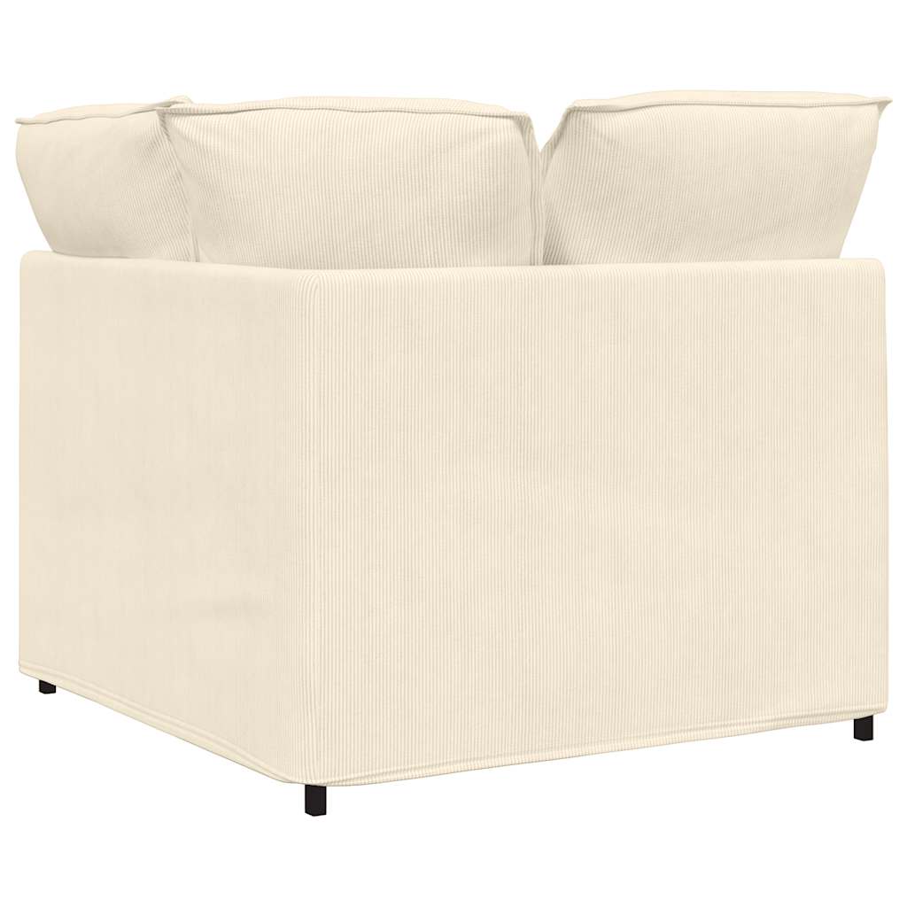 vidaXL Modul de colț pentru canapea modulară cu perne, crem, 100 cm vidaXL Modul de colț pentru canapea modulară cu perne, crem, 100 cm