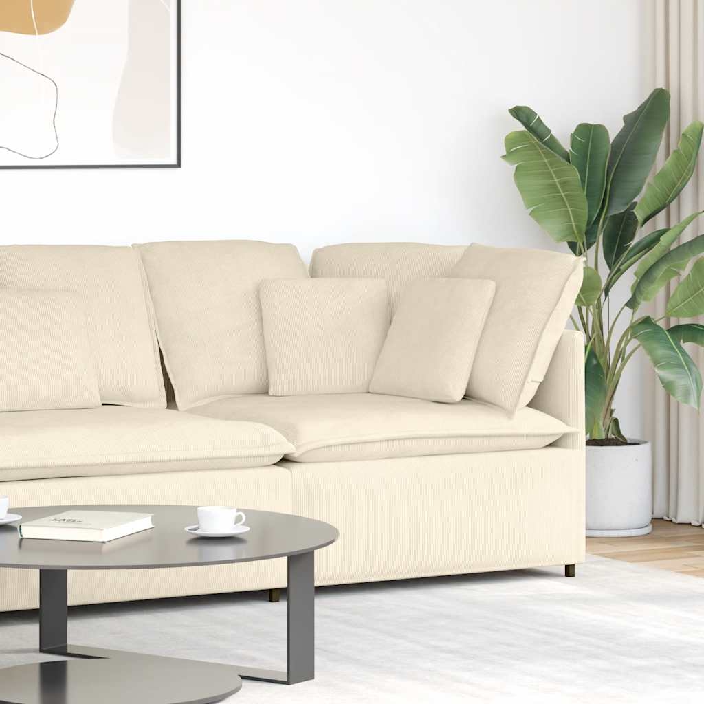 vidaXL Modul de colț pentru canapea modulară cu perne, crem, 100 cm vidaXL Modul de colț pentru canapea modulară cu perne, crem, 100 cm