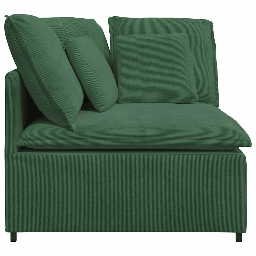 vidaXL Modul de colț pentru canapea modulară cu perne verde închis 100 cm