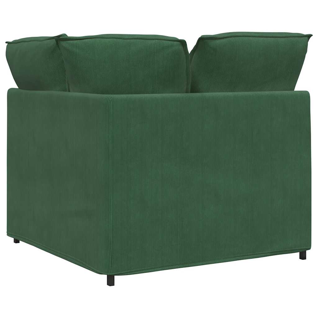 vidaXL Modul de colț pentru canapea modulară cu perne verde închis 100 cm