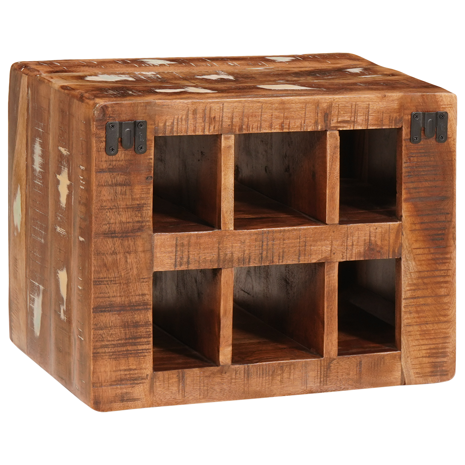 vidaXL Raft pentru vin Maro 44 x 30 x 35 cm Lemn solid recuperat vidaXL Raft pentru vin Maro 44 x 30 x 35 cm Lemn solid recuperat