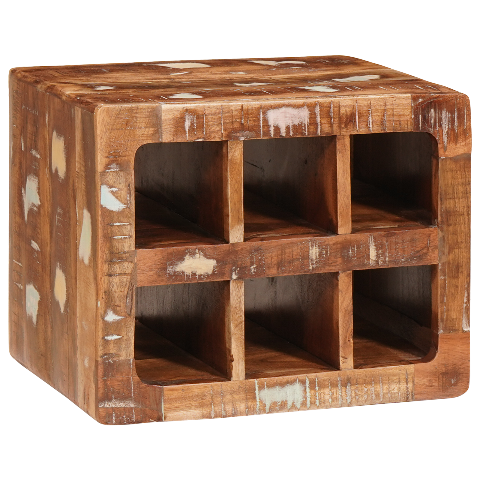 vidaXL Raft pentru vin Maro 44 x 30 x 35 cm Lemn solid recuperat vidaXL Raft pentru vin Maro 44 x 30 x 35 cm Lemn solid recuperat