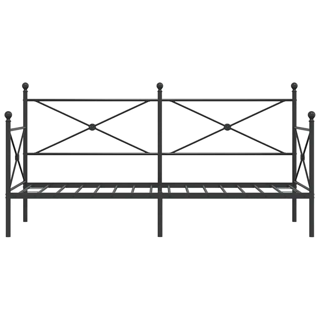 vidaXL Pat de zi fără saltea Negru 80x200 cm Oțel