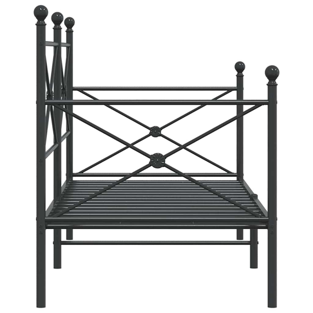 vidaXL Pat de zi fără saltea Negru 80x200 cm Oțel