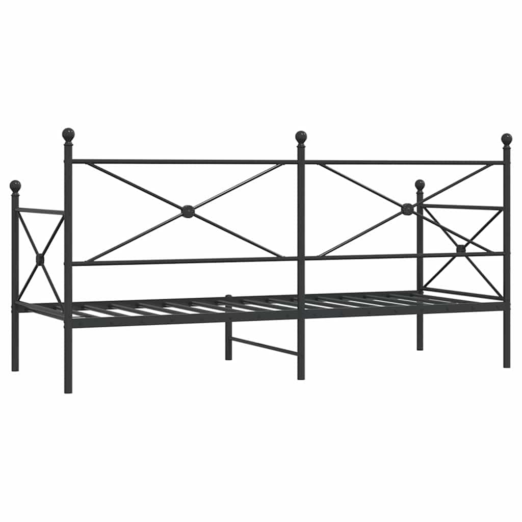 vidaXL Pat de zi fără saltea Negru 80x200 cm Oțel