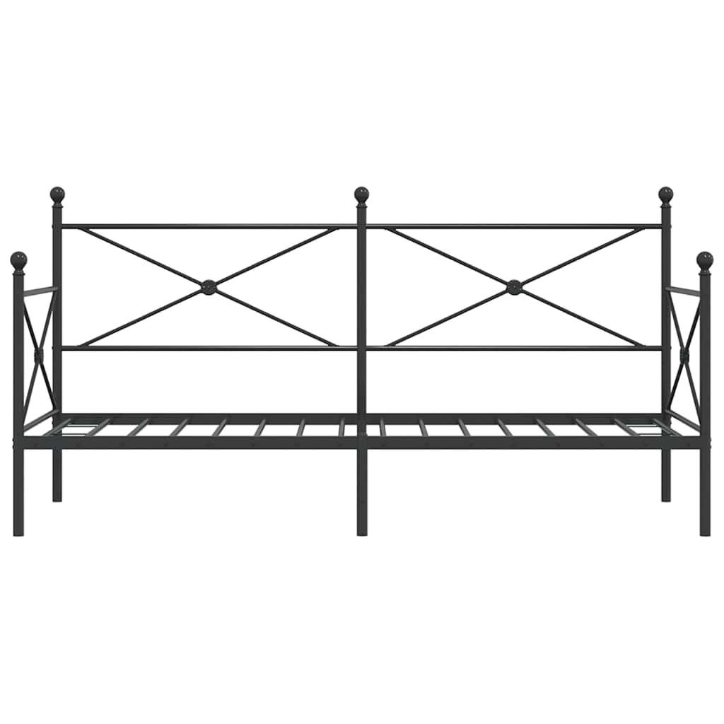 vidaXL Pat de zi fără saltea Negru 90x190 cm Oțel