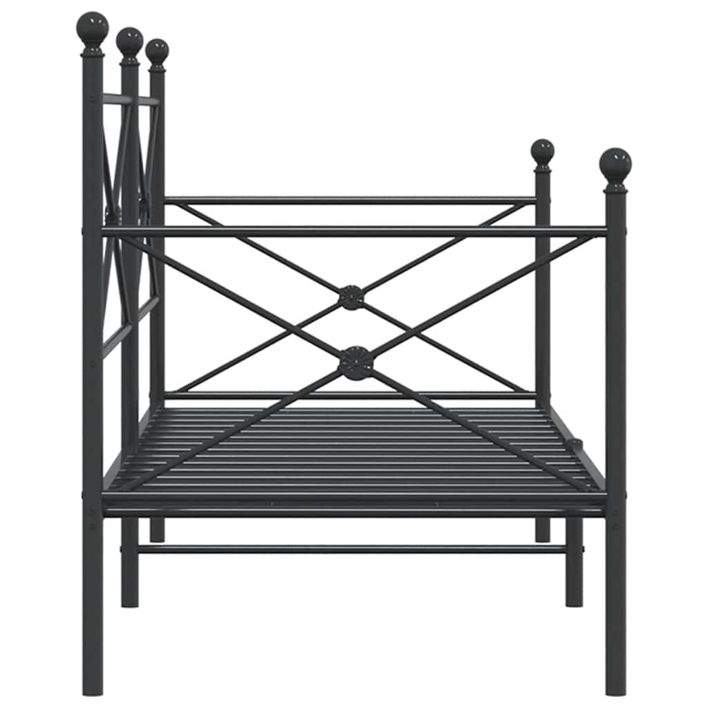 vidaXL Pat de zi fără saltea Negru 90x190 cm Oțel